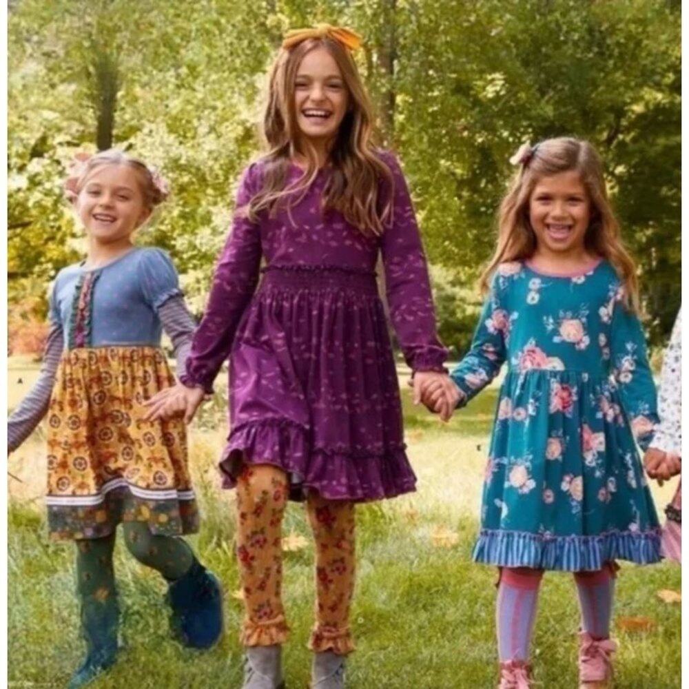 Matilda Jane Apple Cider Dress Fall Size 4 Lap Dress Magenta Purple Comfort Knit